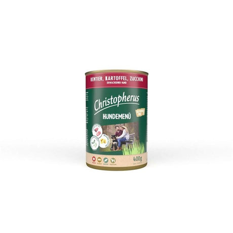 Christopherus Nassfutter Hundemenü Adult – mit Rentier, Kartoffel, Zuccini 6x400g