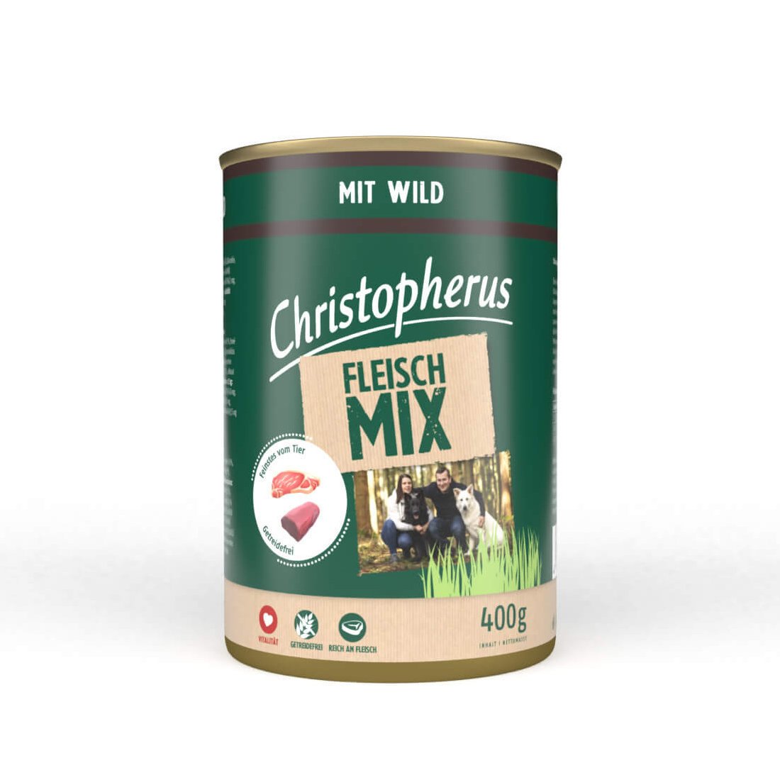 Christopherus Hundefutter Dose Fleischmix – mit Wild 6x400g