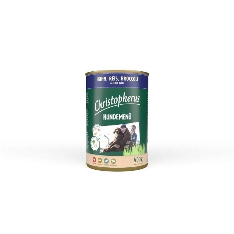 Christopherus Hundemenü Senior – mit Huhn, Reis, Broccoli 6x400g