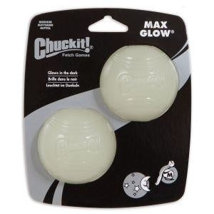 Chuckit Max Glow Ball für Hunde Ballschleuder – 2er Pack Medium, 6,5cm
