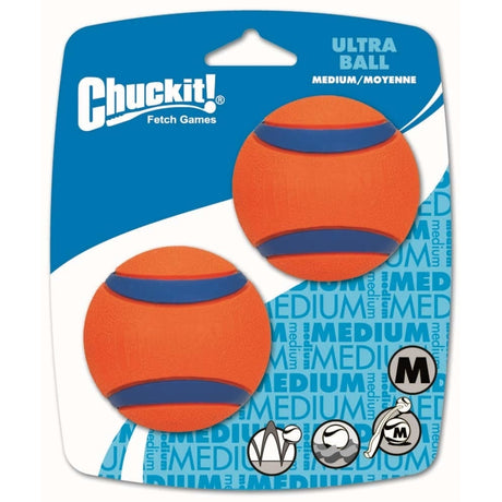 CHUCKIT! Ultra Ball – Medium, 6,3 cm, 2er Pack