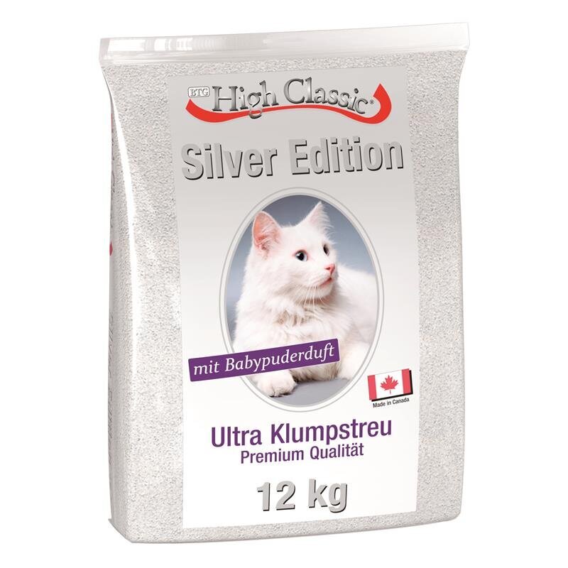 High Classic Katzenstreu Silver Edition mit Babypuderduft