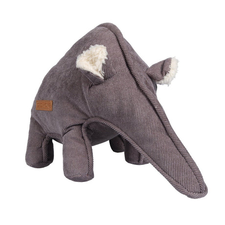 Hundespielzeug aus Cordsamt – Ameisenbär Liz, grau, 27 x 18 cm