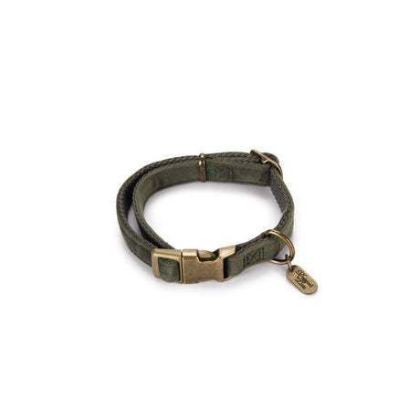 Designed by Lotte Hundehalsband Velura – grün  - 15 mm, L: 26 - 40 cm