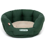 Doctor Bark Hundenest Hundebett für kleine Hunde – S - beige/ moosgrün / Maße innen ca. 40x35x18cm