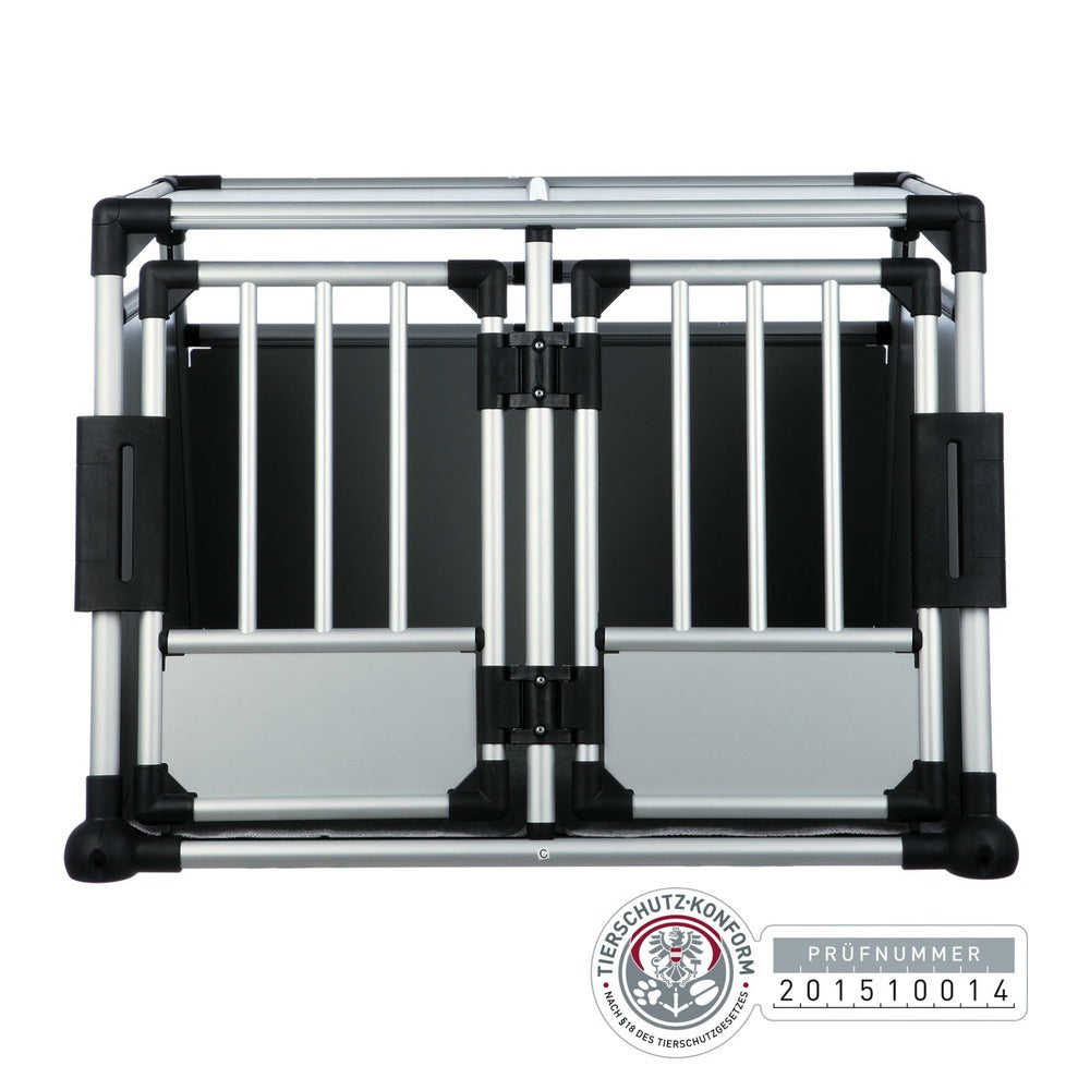 Trixie Doppel Transportbox Alubox Autobox für 2 Hunde