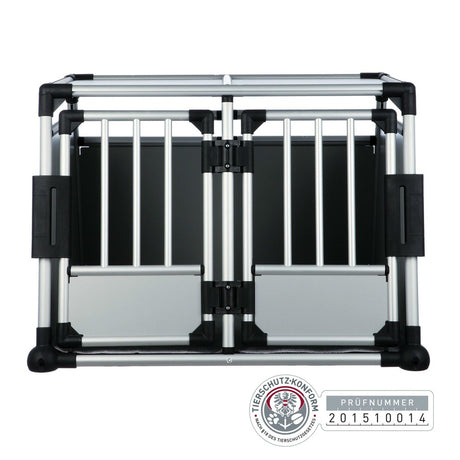 Trixie Doppel Transportbox Alubox Autobox für 2 Hunde