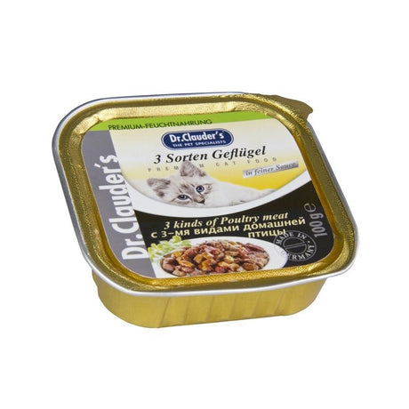 Premium Katzenfutter in Schälchen – 3 Sorten Geflügel 32x100g