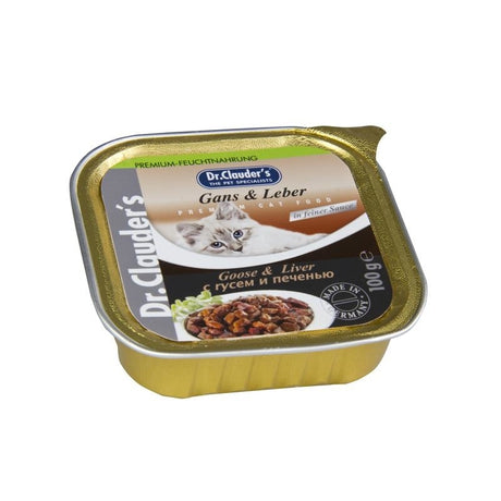 Premium Katzenfutter in Schälchen – Gans & Leber in Soße 32x100g