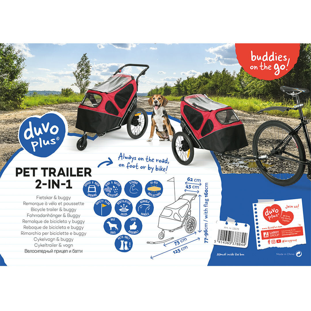 Hunde Fahrradanhänger Pet Trailer 2-in-1