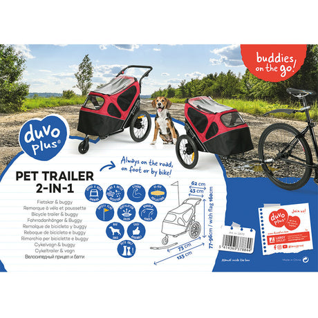 Hunde Fahrradanhänger Pet Trailer 2-in-1