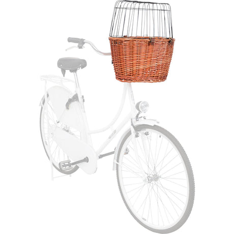 Front Hundefahrradkorb aus Weide mit Gitter
