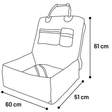 Autositz für Hunde Kayce Braun – 60 x 51 x 61 cm