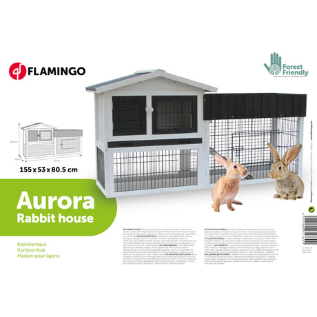 Kaninchenstall Aurora Rustic - Dein Traumzuhause für Langohren! – 155 x 53 x 80,5 cm