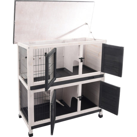 Kaninchenstall Combi 1 Rustic Grau
