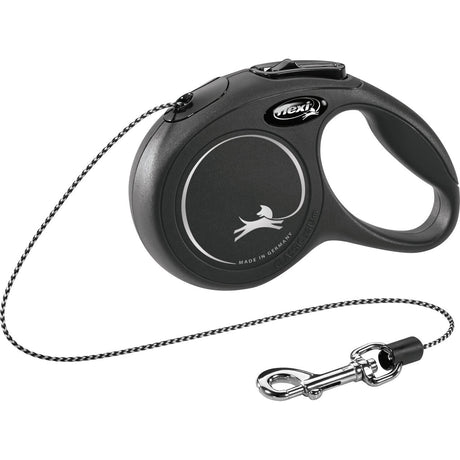 flexi NEW CLASSIC Seil Rollleine – Mini: 3m, bis zu 8kg, schwarz
