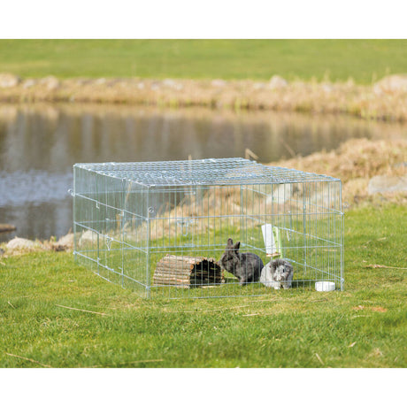 Freilaufgehege für Kaninchen mit Abdeckung verzinkt