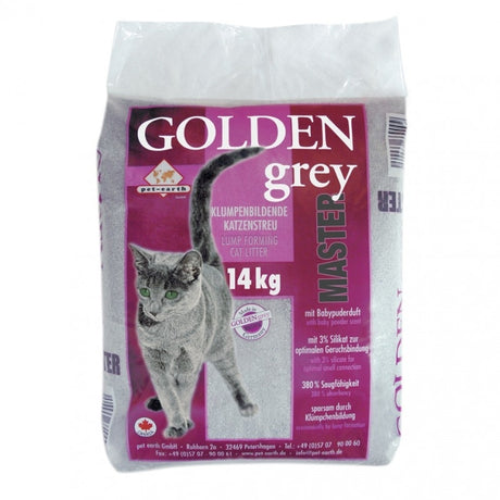 Golden Grey Master mit Babypuderduft Katzenstreu – 14 kg