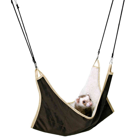Hängematte für Frettchen und Ratten – 45 × 45 cm, braun-beige
