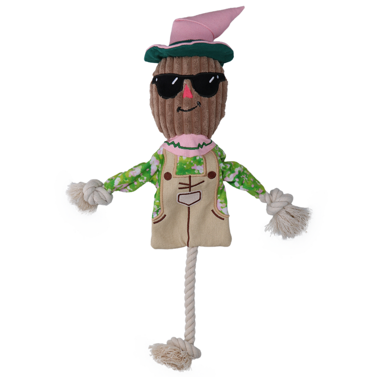 Garden Paws Scarecrow Scary Harry Hundespielzeug mit innenliegenden Seil – M: 19.40 x 47.60 x 10.40 cm