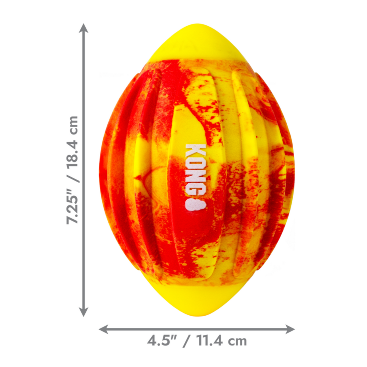 KONG Flexball Sport Football - Robustes Hundespielzeug für Outdoor-Spaß – 18,4 x 11,4 cm