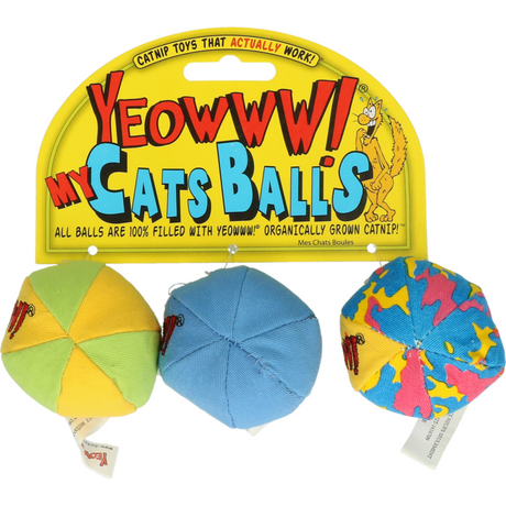 My Cats Balls – 3er Set Katzenspielzeug mit 100% Bio-Katzenminze – 3er Set