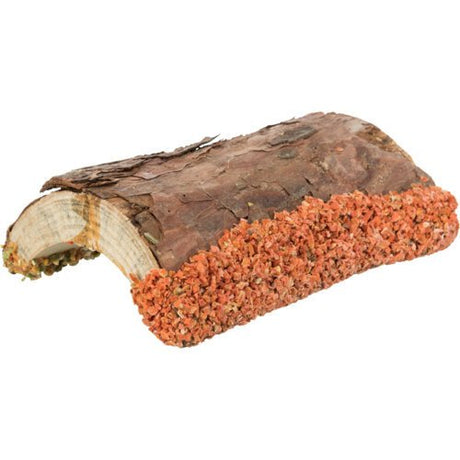 Holz Brücke Kaninchen und Kleinnager mit Gemüse und Nüssen – 16 × 8 × 20 cm, 135 g
