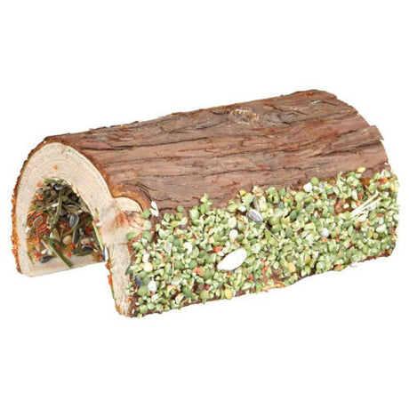 Holz Brücke Kaninchen und Kleinnager mit Gemüse und Nüssen – 16 × 8 × 20 cm, 135 g