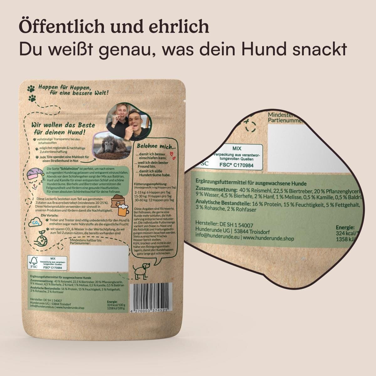 Vegane Hundehappen Schlafmütze