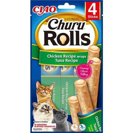 Inaba Cat Churu Rolls Katzensnack – Huhn mit Thunfisch 4 x 10g