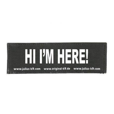 Julius K9 Logo Klettsticker groß G-L – HI, I'M HERE!