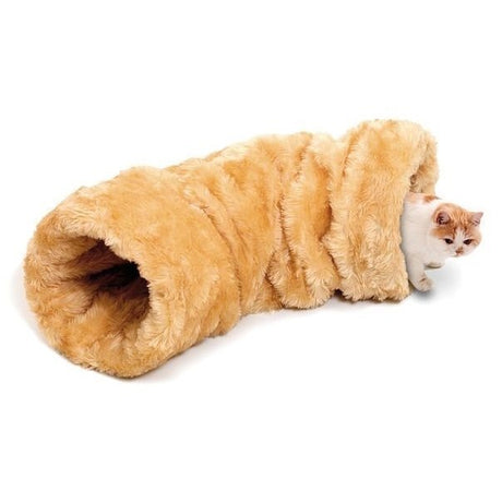 Plüsch Rascheltunnel für Katzen – Ø 25 x 90 cm, zufällige Farbe