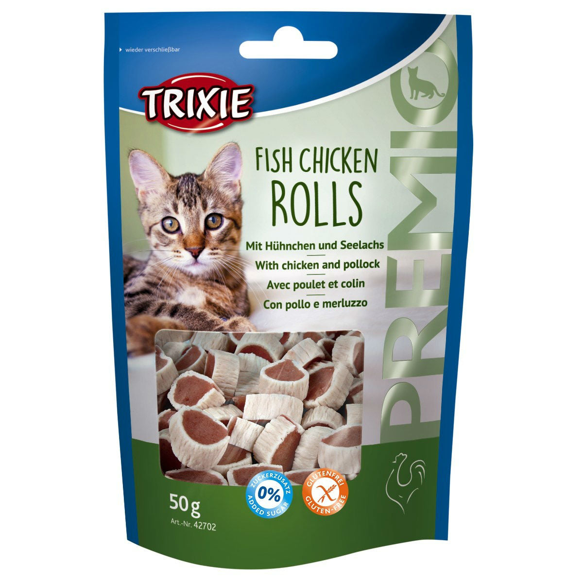 Katzen Leckerli Premio Fish Chicken Rolls