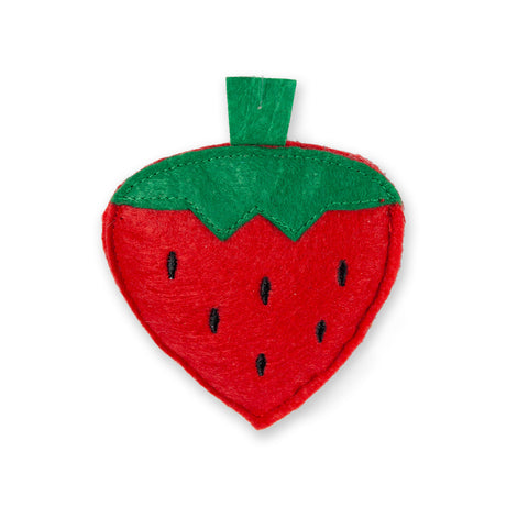 Katzenspielzeug aus Textil – Erdbeere - L: 9.5 cm