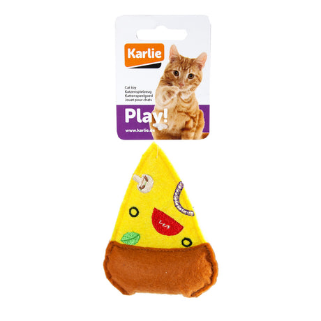 Katzenspielzeug aus Textil – Pizza - L: 10.5 cm