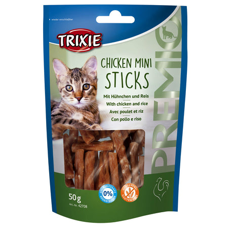 Trixie Premio Katzensticks Mini Katzenleckerchen – Hühnchen/Reis, 50 g