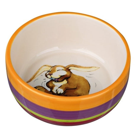 Keramiknapf bunt für Kleintiere – Kaninchen, 250 ml/ø 11 cm, bunt/creme