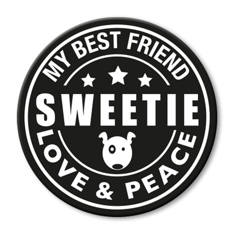 Max & Molly Cool Tags für Leinen und Geschirre – für L-XXL Geschirre - Sweetie (rund)