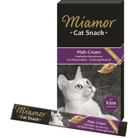 Miamor Schleck Snack Cream für Katzen – Malt-Cream & Käse, 6x15g