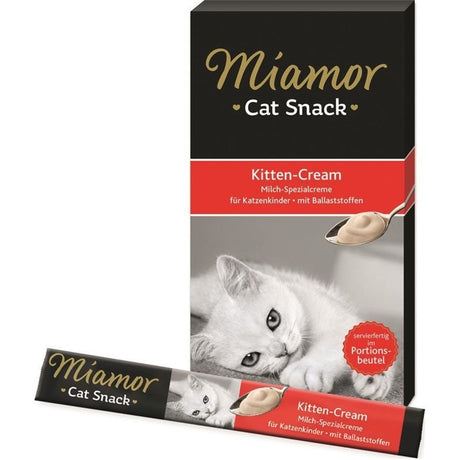 Miamor Schleck Snack Cream für Katzen – Kitten-Milch-Cream, 5x15g