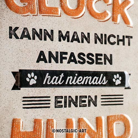 Nostalgic-Art Glück anfassen, Blechschild