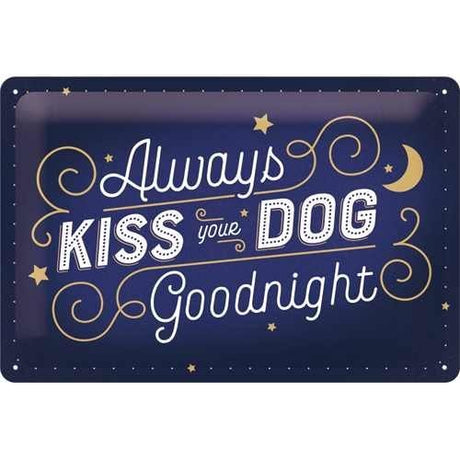 Nostalgic-Art Kiss Your Dog, Blechschild – 20 x 30 cm