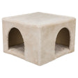 Kuschelhöhle für Kleintiere mit Plüsch – 36 × 25 × 36 cm, beige