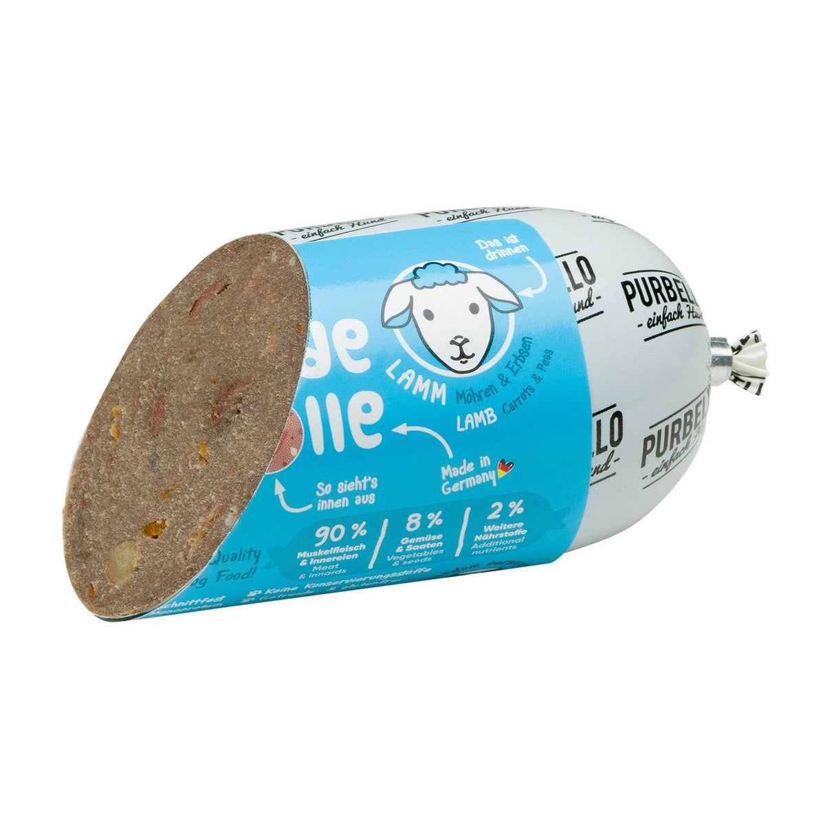 PurBello Hundewurst Hundefutter – Lamm 200g
