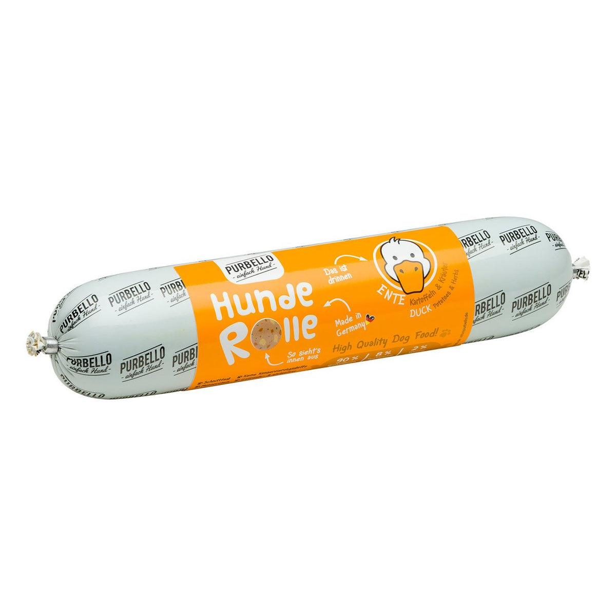 PurBello Hundewurst Hundefutter – Ente 400g