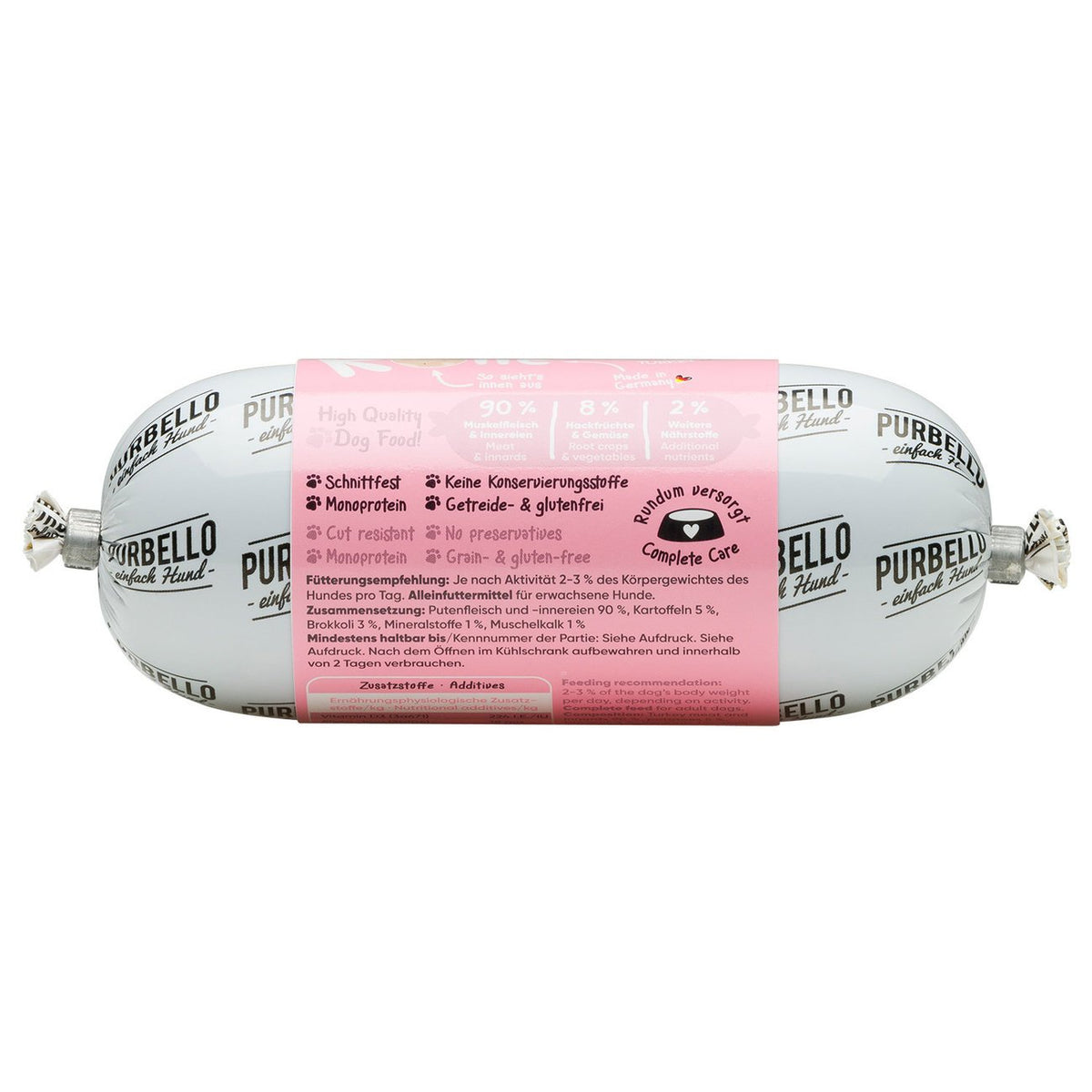 PurBello Hundewurst Hundefutter – Truthahn 200g