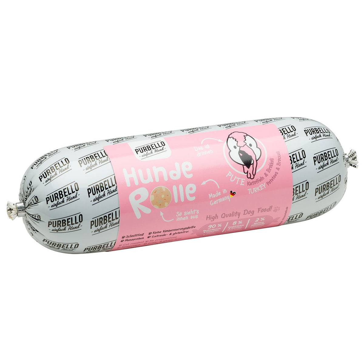 PurBello Hundewurst Hundefutter – Truthahn 800g