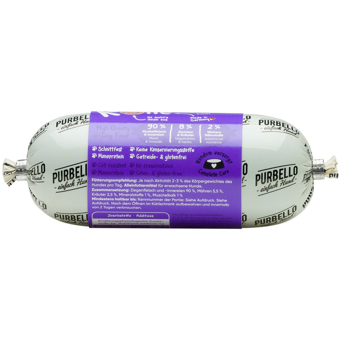 PurBello Hundewurst Hundefutter – Ziege 200g