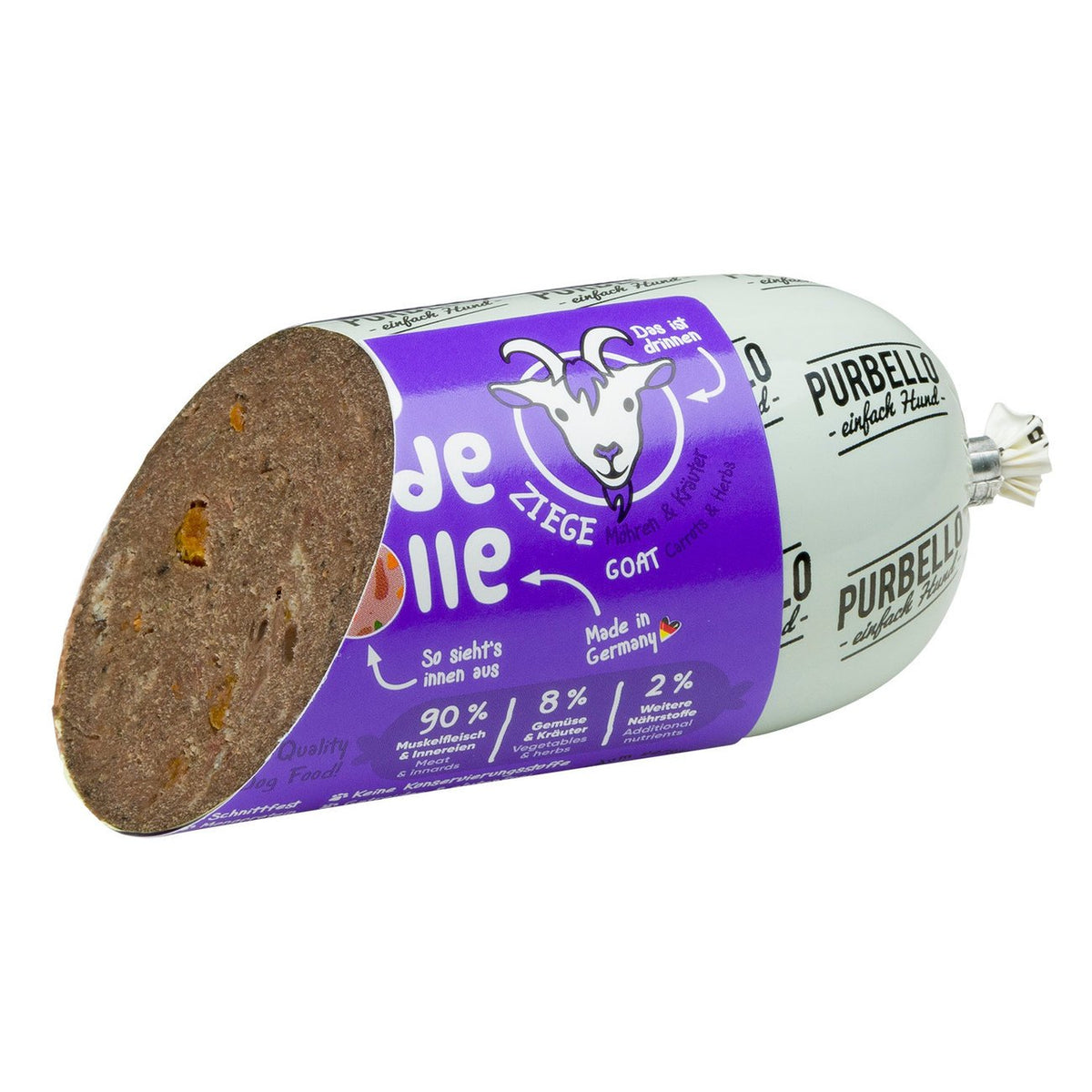 PurBello Hundewurst Hundefutter – Ziege 200g