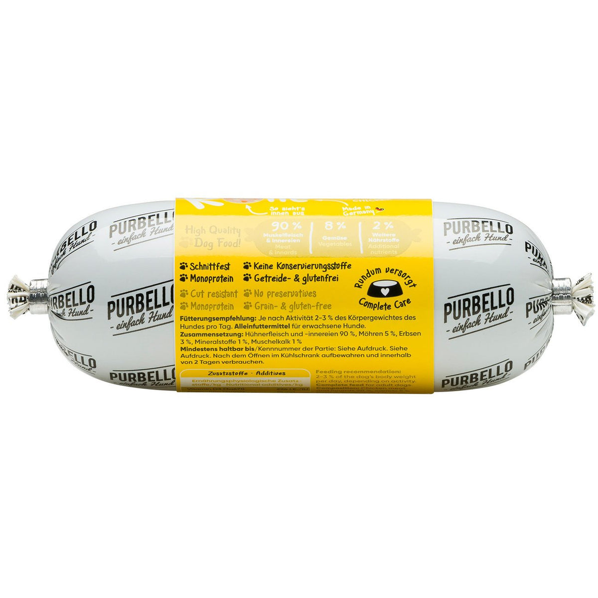 PurBello Hundewurst Hundefutter – Huhn 200g